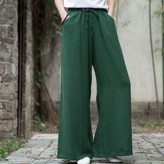 Buddha Gift Plain Wide Leg Pants Dance Women's Yoga Pants With Pockets