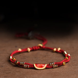 Buddha Gift Handmade Cinnabar Dumplings Design Luck Braided Red Rope Bracelet