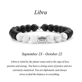 Buddha Gift 12 Constellations of the Zodiac Natural Frosted Stone White Turquoise Bead Fortune Bracelet