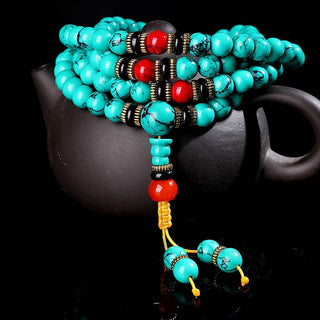 Buddha Gift Tibetan Turquoise Healing Mala Bracelet