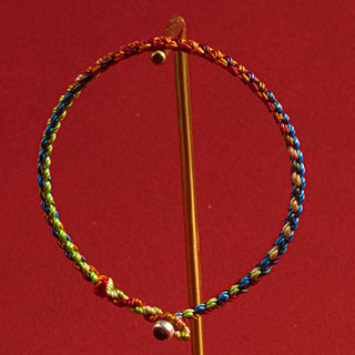 Buddha Gift "May you be blessed with peace and safety in all four seasons" Lucky Multicolored Bracelet