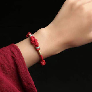 Buddha Gift Red String Jade Luck Fortune Knot Braided Couple Bracelet