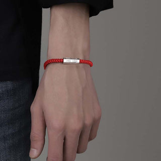 Buddha Gift 925 Sterling Silver Letter Engraving Blessing String Bracelet