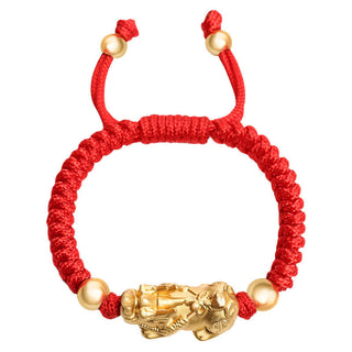 Buddha Gift 999 Sterling Silver PiXiu Wealth King Kong Knot String Braided Kids Child Bracelet
