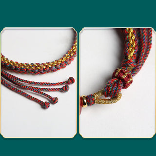 Buddha Gift Colorful Rope Cinnabar Thangka Blessing Braided Bracelet