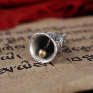 Buddha Gift Tibet 925 Sterling Silver Om Mani Padme Hum Dorje Bell Vajra Engraved Enlightenment Pendant Hanging Decoration