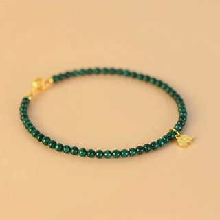 Buddha Gift Natural Malachite Elephant Anti-Anxiety Charm Bracelet