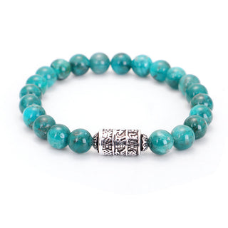 Buddha Gift Natural Lazurite Pietersite Unakite Om Mani Padme Hum Bead Positive Bracelet