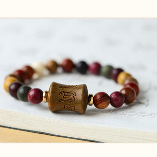 Buddha Gift Tibet Multicolored Sandalwood Om Mani Padme Hum Protection Bracelet