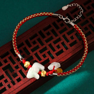 Buddha Gift Chinese Zodiac Jade Prosperity Red String Bracelet Anklet