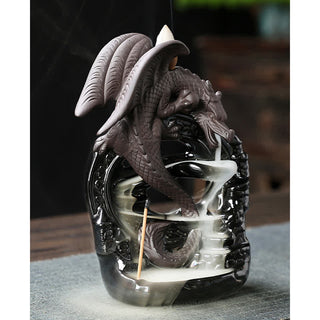Buddha Gift Nordic Pterosaur Dragon Ceramic Backflow Smoke Fountain Protection Healing Incense Burner Decoration