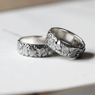 Buddha Gift Rock Pattern Luck Blessing Copper Ring