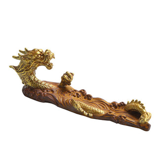 Buddha Gift Dragon Protection Ceramic Stick Incense Burner Decoration