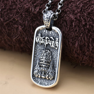 Buddha Gift 925 Sterling Silver Zakiram Goddess of Wealth Om Mani Padme Hum Peace Necklace Pendant