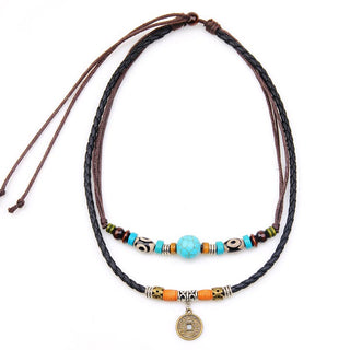Buddha Gift Turquoise Dzi Bead Protection Necklace