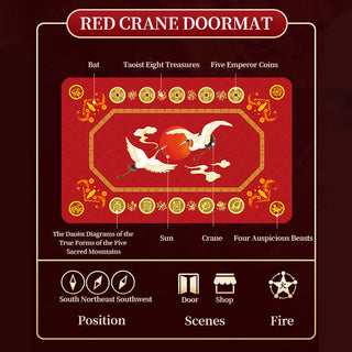 Buddha Gift Five Elements Lucky Crane Gourd Kirin Dragon Axe Nine Koi Fish Non-slip Foot Pad Doormat