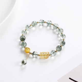 Buddha Gift Green Phantom Citrine PiXiu Confidence Bracelet