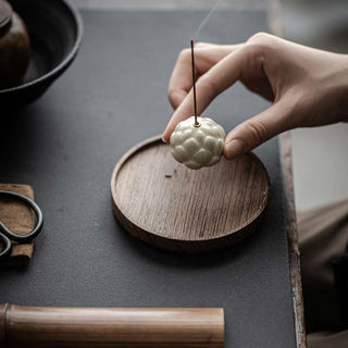 Buddha Gift Mini Lotus Flower Meditation Ceramic Stick Small Incense Burner Decoration