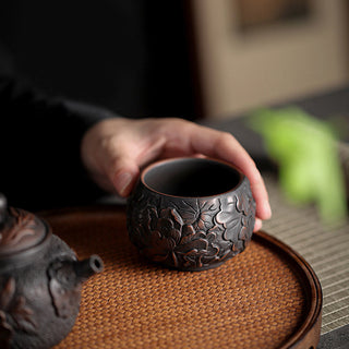 Buddha Gift Lotus Leaf Flower Landscape Dragon Bamboo Ceramic Teacup Kung Fu Tea Cup Bowl