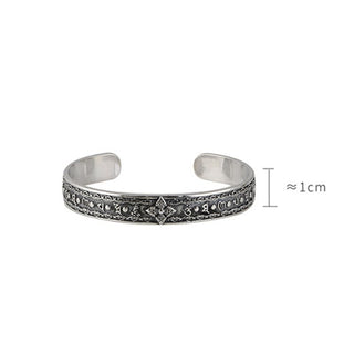 Buddha Gift 925 Sterling Silver Om Mani Padme Hum Double Dorje Engraved Wisdom Cuff Bracelet Bangle