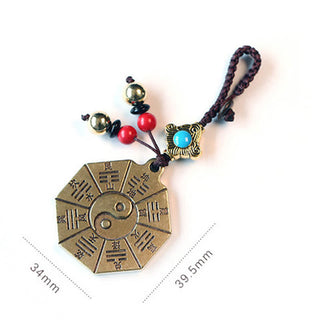 Buddha Gift Feng Shui Yin Yang Bagua Wenchang Pen Pagoda Prayer Wheel Keychain