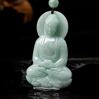 Buddha Gift Amitabha Buddha Jade Amulet Compassion String Necklace
