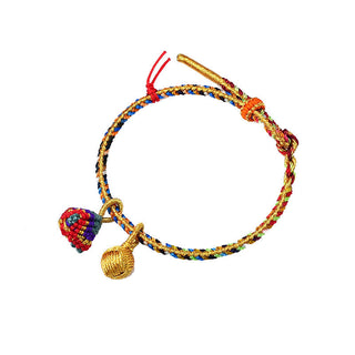 Buddha Gift Colorful Rope Luck Handmade Zongzi Golden Ball Charm Bracelet