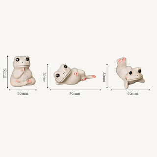 Buddha Gift Mini Small Praying Frog Ceramic Wealth Prosperity Home Tea Pet Figurine Decoration