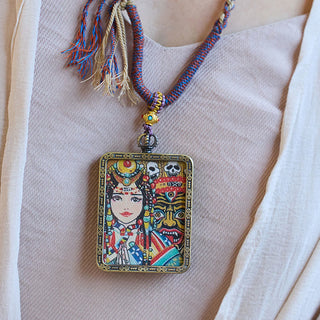 Buddha Gift Tibetan Zakiram Goddess of Wealth Past And Present Ghau Prayer Box Necklace Pendant