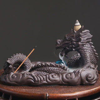 Buddha Gift Dragon Playing Ball Flower Protection Incense Burner Decoration