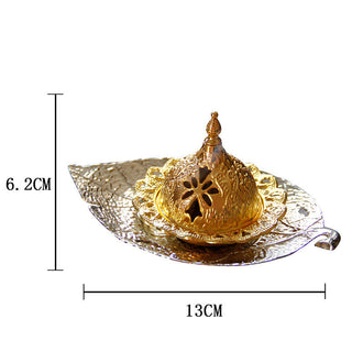 Buddha Gift Tibetan Gold Mini Leaf Coaster Meditation Incense Burner