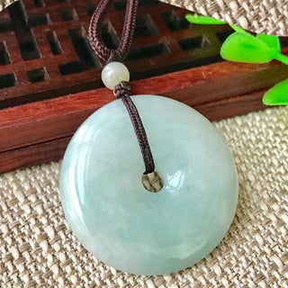 Buddha Gift Round Jade String Luck Necklace Pendant