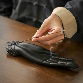 Buddha Gift Buddha Hand Ceramic Auspicious Clouds Blessing Incense Burner