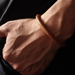 Buddha Gift Retro Leather Luck Healing Copper Magnetic Buckle Bracelet