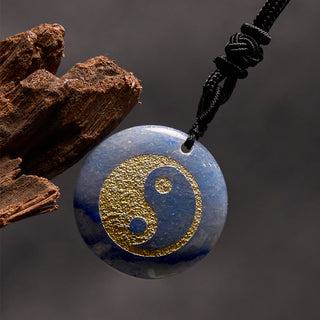 Buddha Gift Various Crystal Amethyst Tiger Eye Green Aventurine Yin Yang Spiritual Necklace Pendant