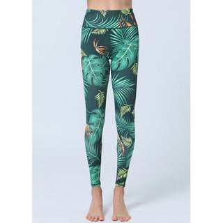 Buddha Gift Leaves Print Pants Sports Fitness Yoga High Waist Leggings Women's Yoga Pants