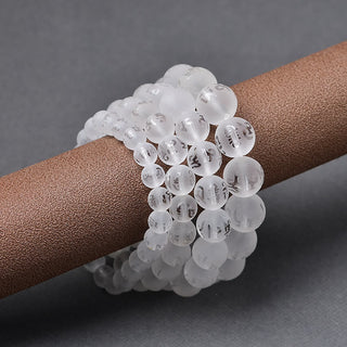 Buddha Gift Tibet White Crystal Black Onyx Om Mani Padme Hum Meditation Bracelet