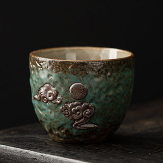 Buddha Gift Lotus Pod Leaf Flower Auspicious Clouds Ceramic Teacup Kung Fu Tea Cup