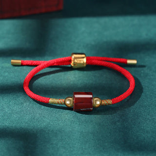 Buddha Gift Tibet Handmade Green Aventurine Red Stone Malachite Luck Protection Braided Rope Bracelet