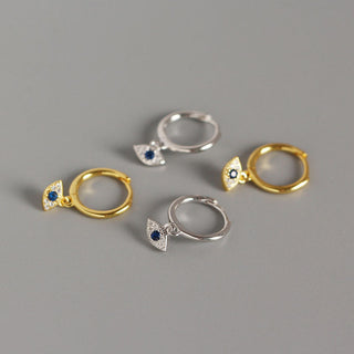 Buddha Gift 925 Sterling Silver Evil Eye Blessing Protection Stud Earrings