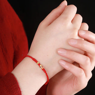 Buddha Gift 999 Gold Luck Koi Fish Handcrafted Braided String Bracelet