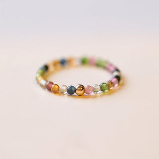 Buddha Gift Natural Tourmaline Positive Love Ring