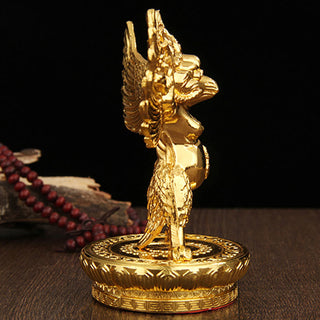 Buddha Gift Tibetan Gold Garuda Bird Alloy Protection Home Decoration