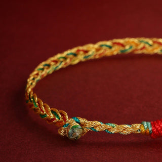 Buddha Gift Year of the Dragon Handmade Colorful Dragon Carved Success Braided Bracelet
