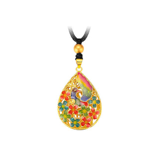Buddha Gift Colorful Phoenix Flower Luck Strength Necklace Pendant
