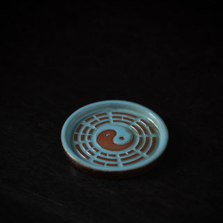 Buddha Gift Small Treasure Bowl Lucky Bag Bagua Tray Healing Ceramic Stick Incense Burner Decoration