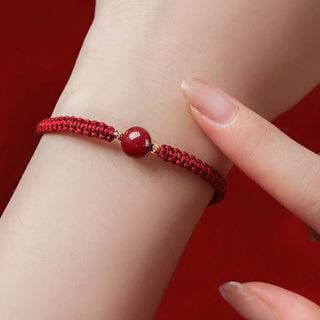 Buddha Gift Lucky Cinnabar Bead Blessing Red String Bracelet