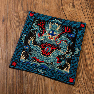Buddha Gift Phoenix Dragon Kirin Embroidery Cup Mat Pad Tea Cup Coaster Kung Fu Tea Mat