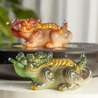 Buddha Gift Color Changing Small PiXiu Copper Coins Resin Tea Pet Wealth Home Figurine Decoration