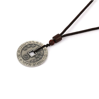 Buddha Gift Bagua Yin Yang Copper Coin Star Balance Energy Necklace Pendant